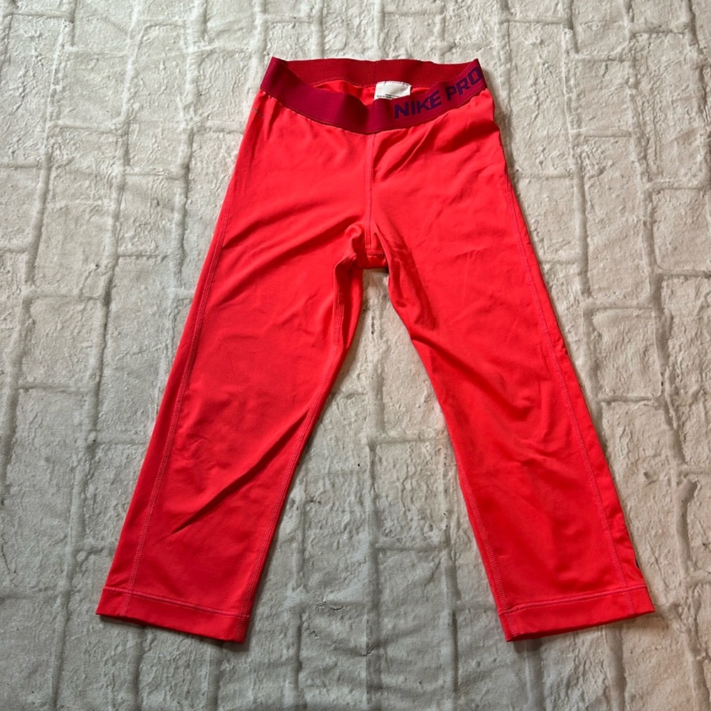 Nike Pro Dri-Fit Orange Bright Capri Leggings Size XS